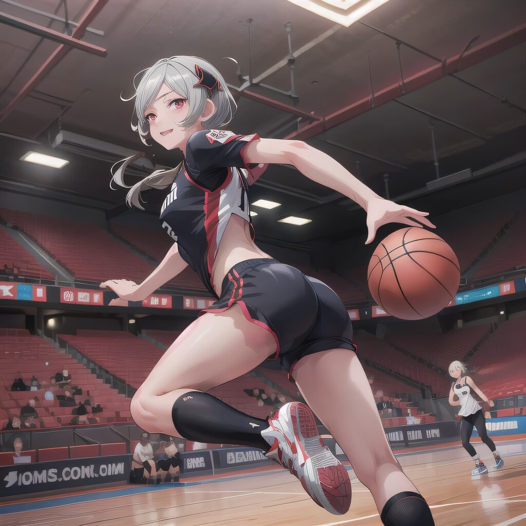 灰髪ロングでユニフォームの少女