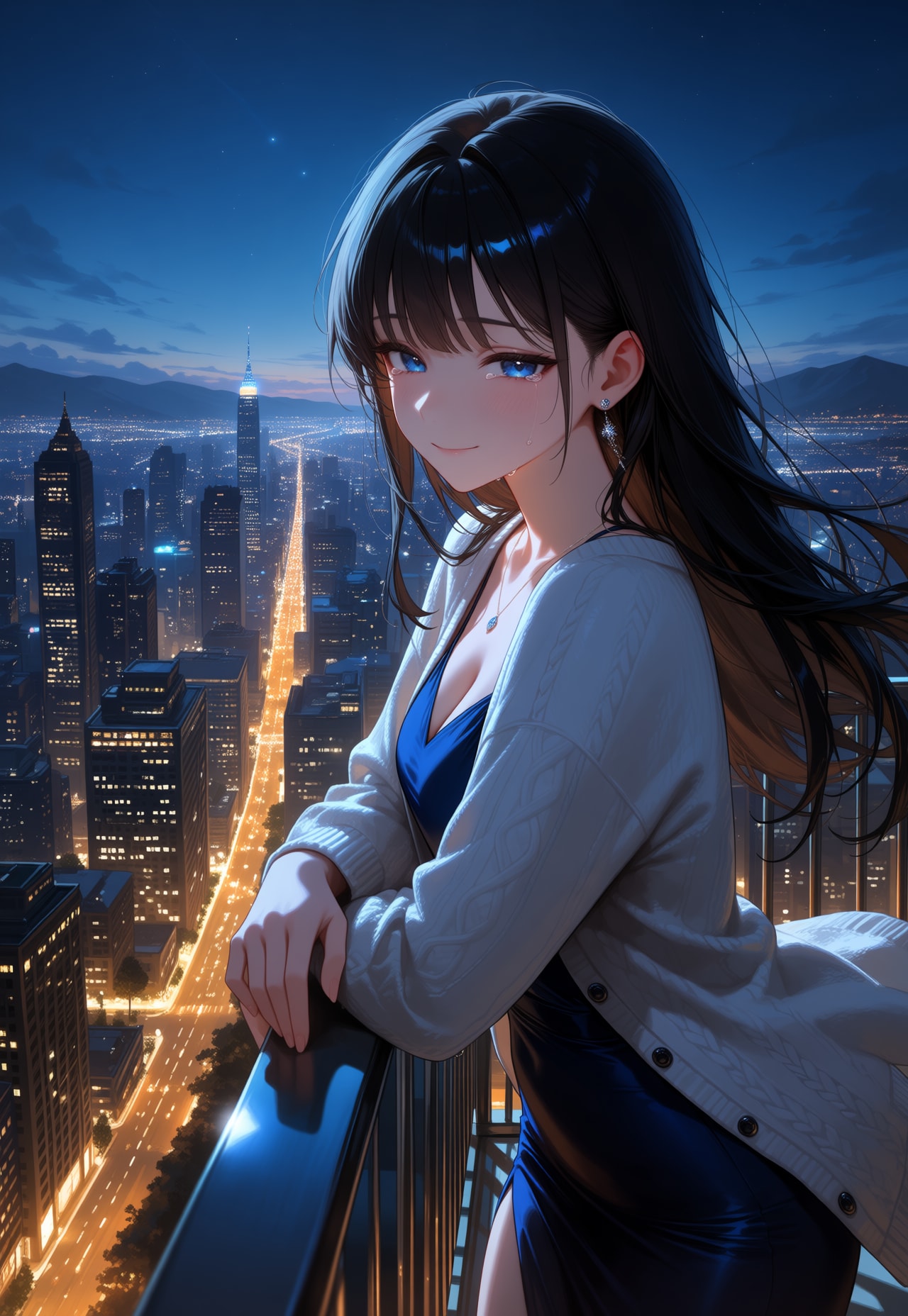 お姉さんと夜景 | の人気AIイラスト・グラビア