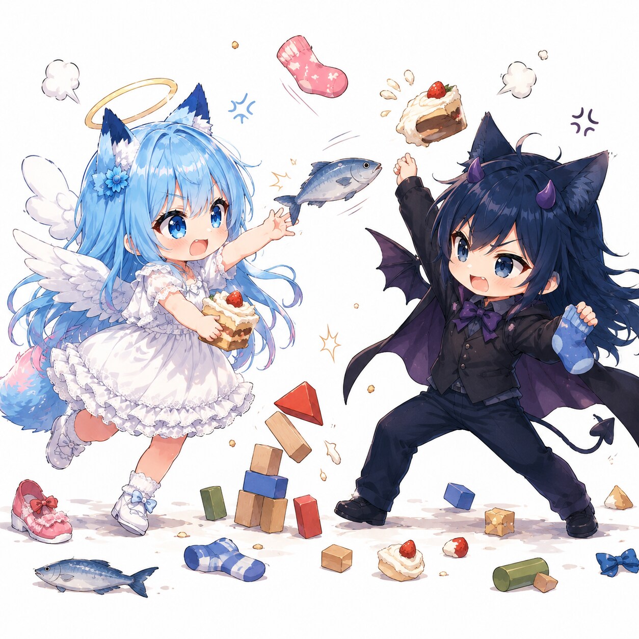 天使と悪魔のおおげんか。
