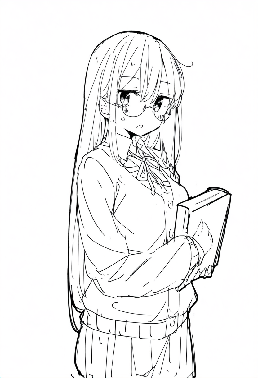 眼鏡っ娘（ラフスケッチ風）