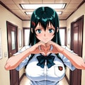 手でハートポーズJKちゃん🩷 2枚目