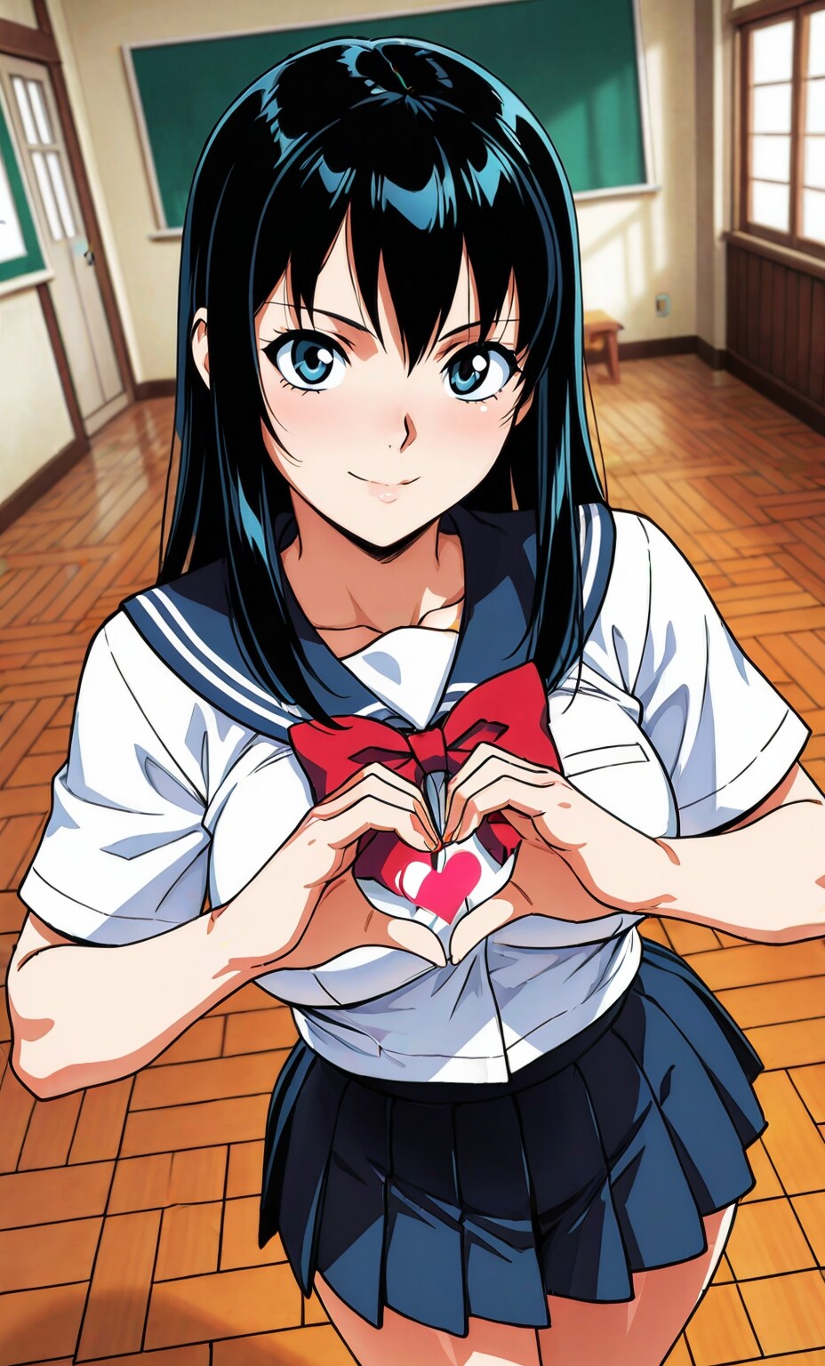 手でハートポーズJKちゃん🩷