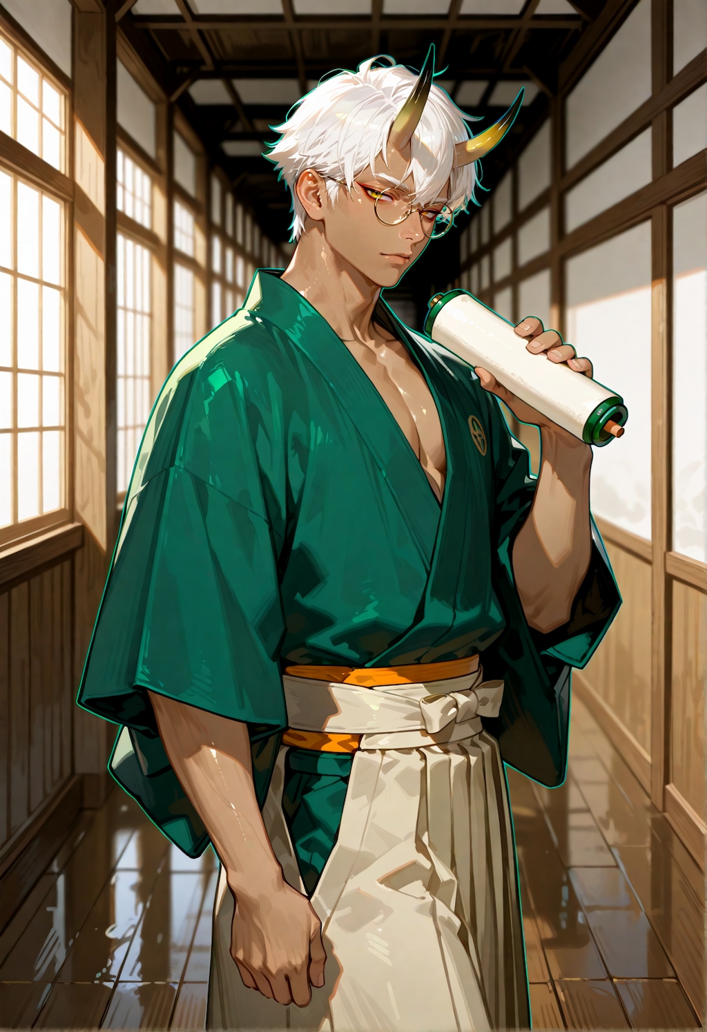 秋祭りの事務方くん。