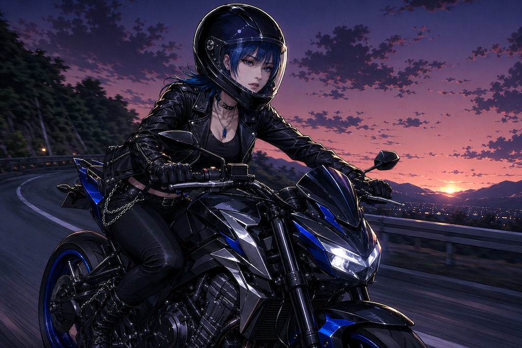 ○んだバイクで走り出す〜♪（あおい）