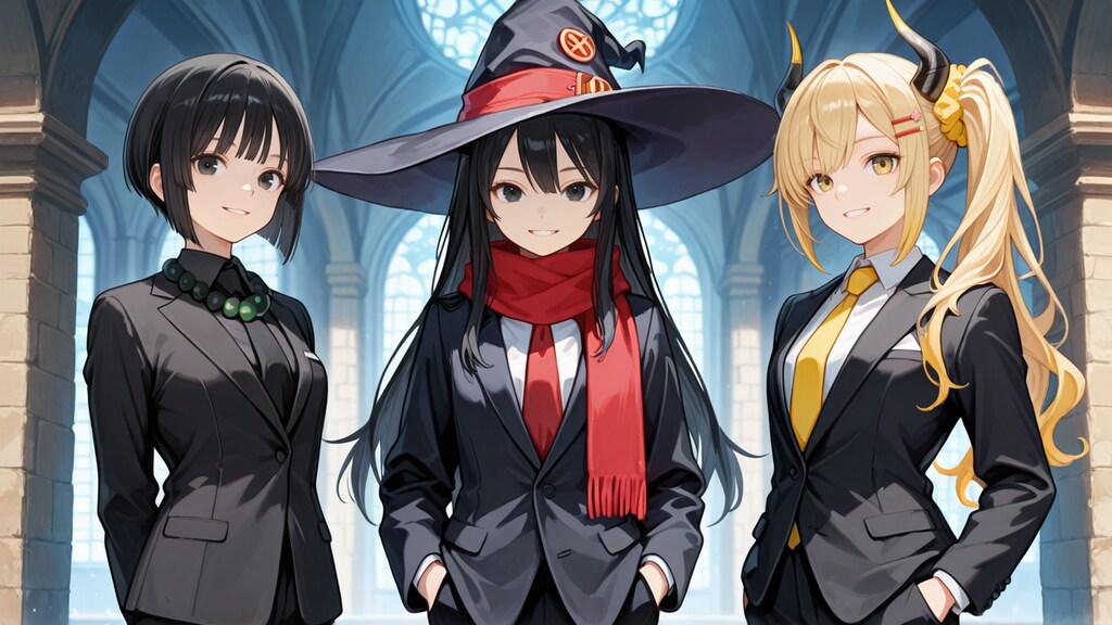 イケメン女子スーツな僧侶さんと魔女さんと女鬼高生さん