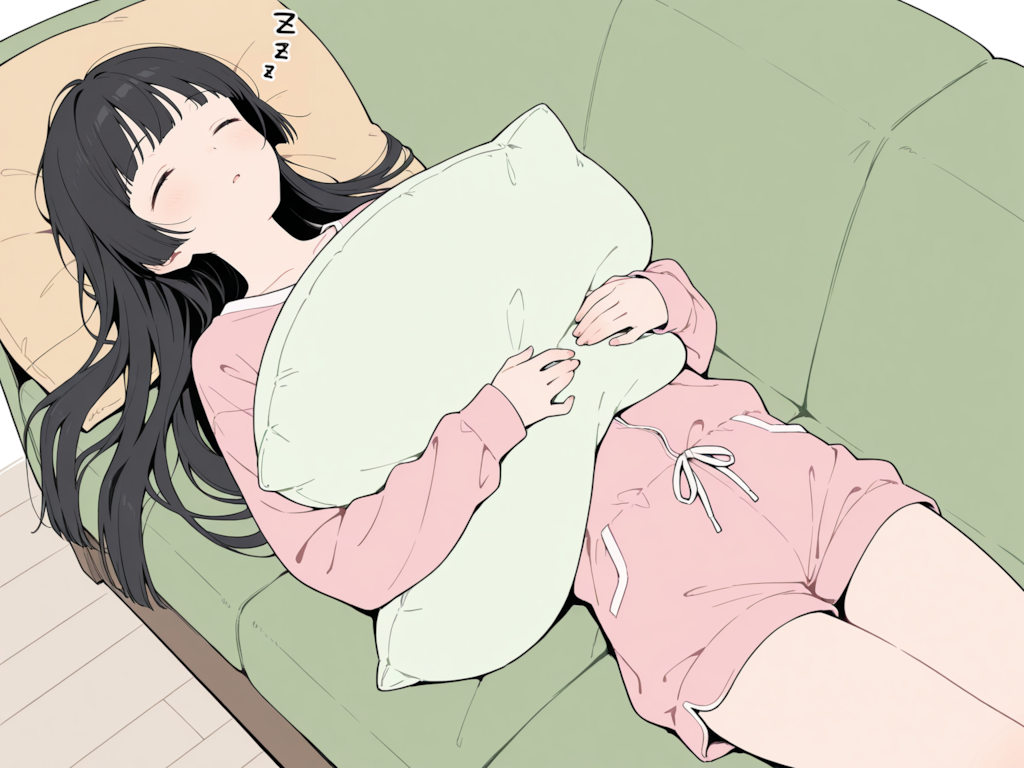 休日、家でだらしなく寝ている妹