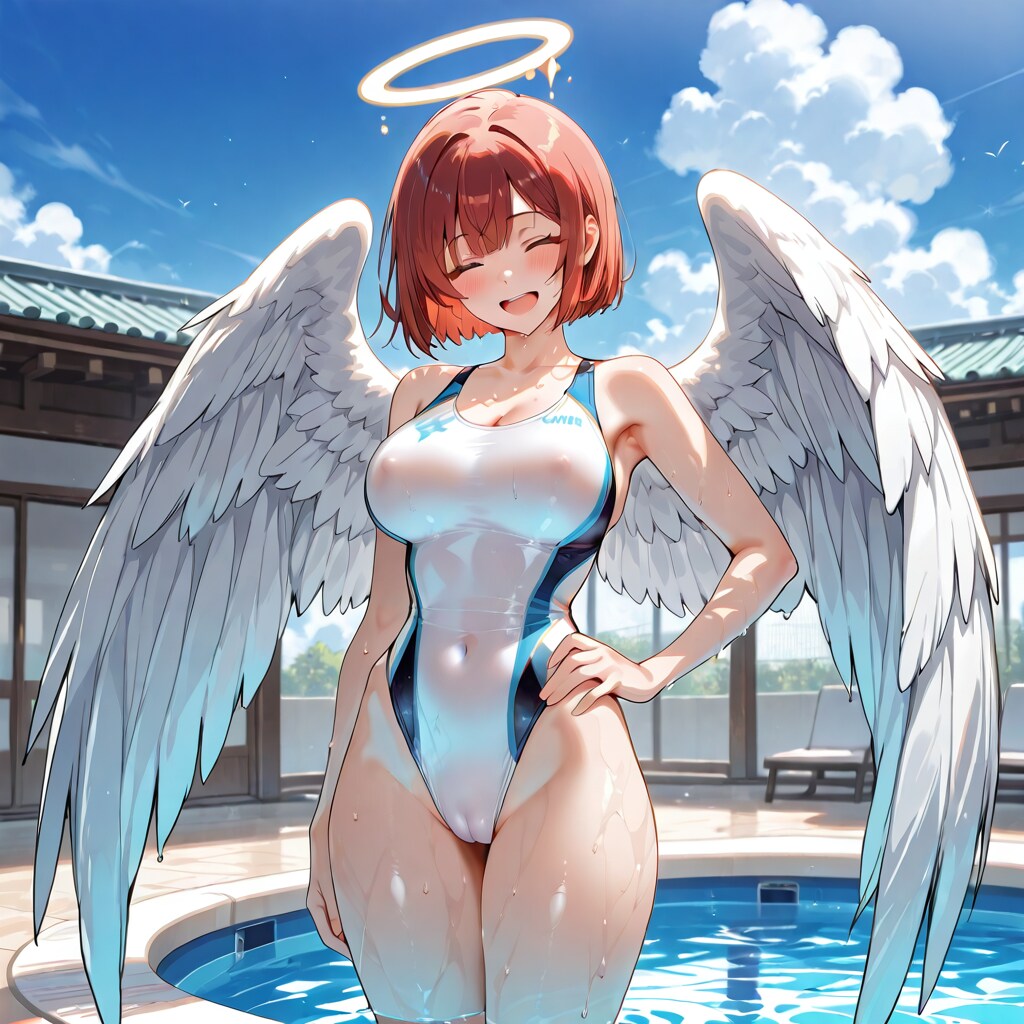 白い競泳水着テスト