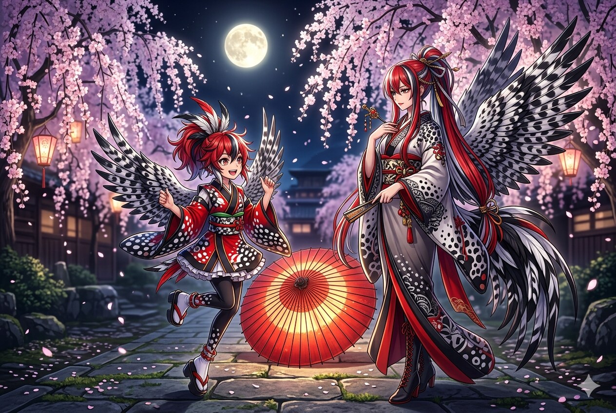 碁石のチャボとシャモの擬人化