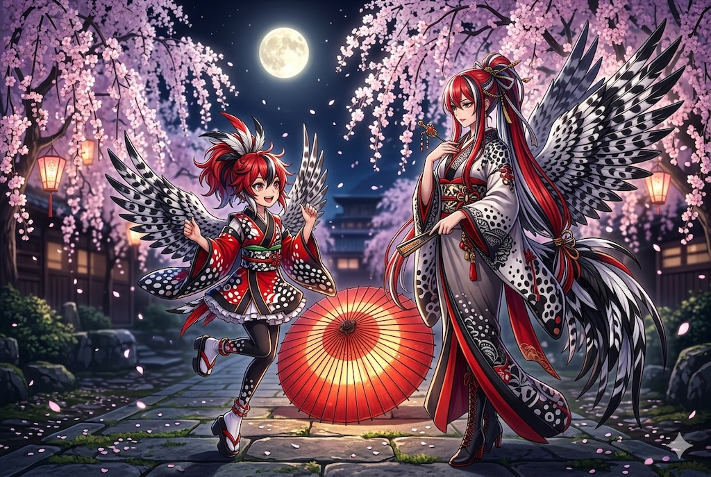 碁石のチャボとシャモの擬人化