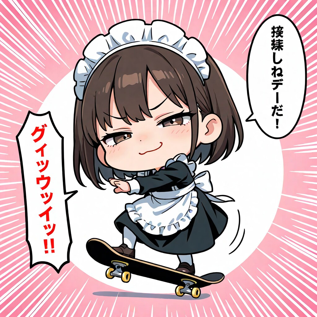スケートボーディングメイドさん