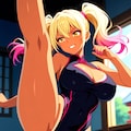 ある日突然、くノ一(退魔忍)になって追手にハイキックをかますギャル子。 3枚目