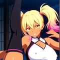 ある日突然、くノ一(退魔忍)になって追手にハイキックをかますギャル子。 2枚目