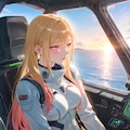 コックピットに座る海夢さん(PixAI版) 2枚目