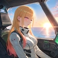 コックピットに座る海夢さん(PixAI版) 4枚目