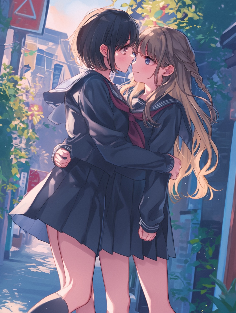 キスしたい二人のJK36 | の人気AIイラスト・グラビア