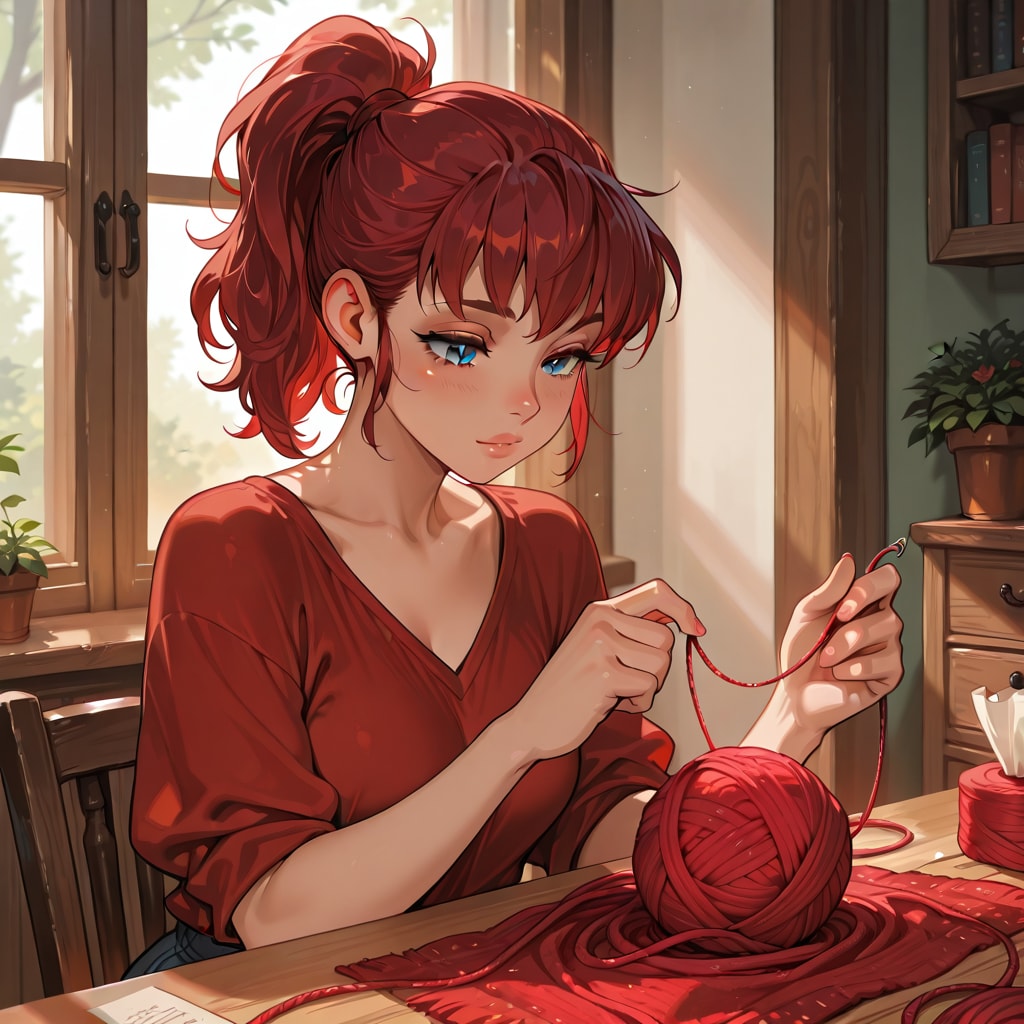 毛糸を扱うケイトさん。 | の人気AIイラスト・グラビア