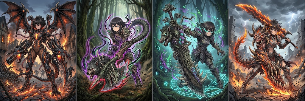 混沌装の四人組ハンターさん