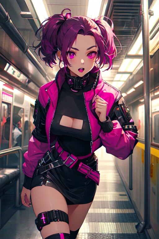 地下鉄とサイバーパンクなツインテール女性★その3(12枚)