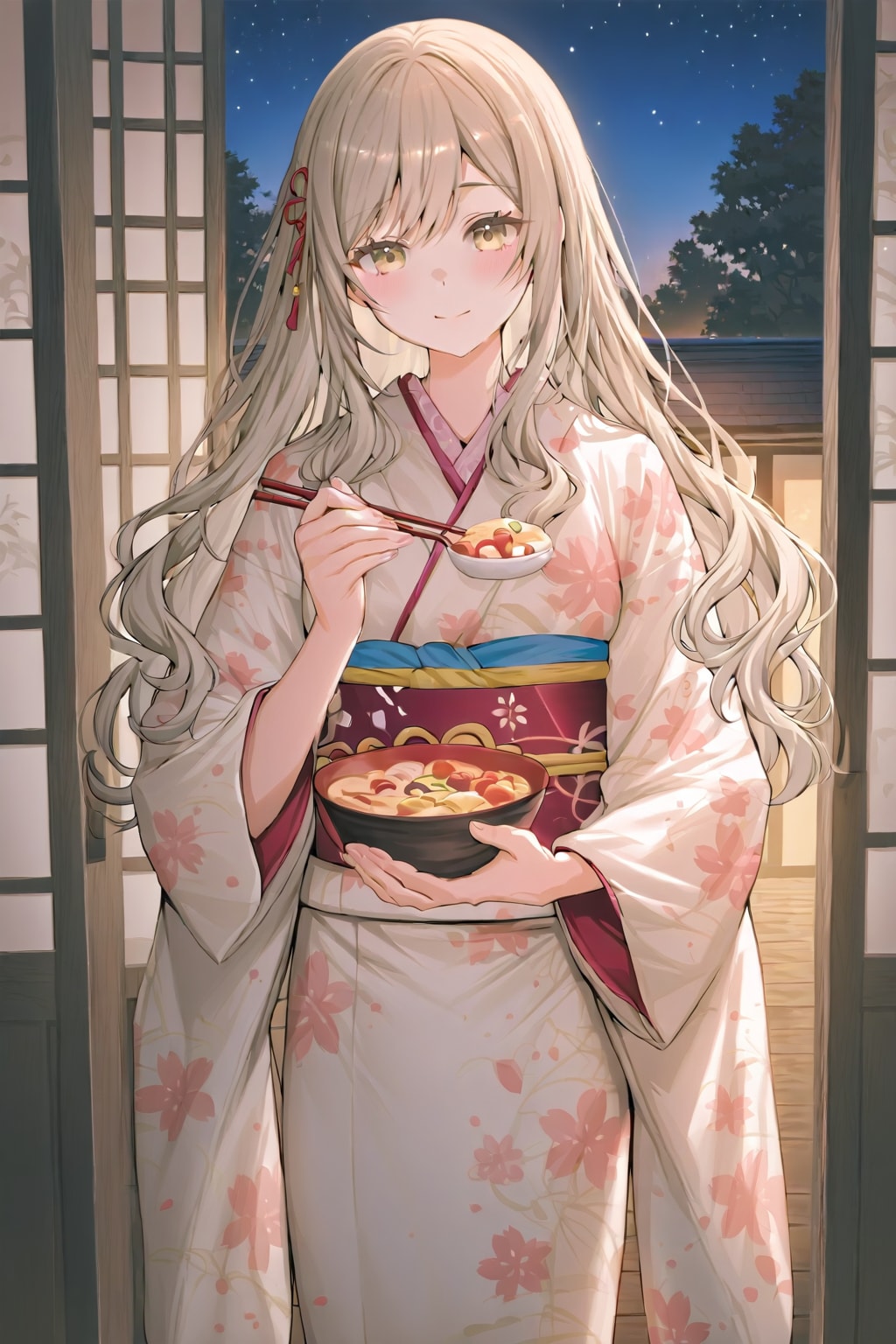 星空の夜の晩ごはん