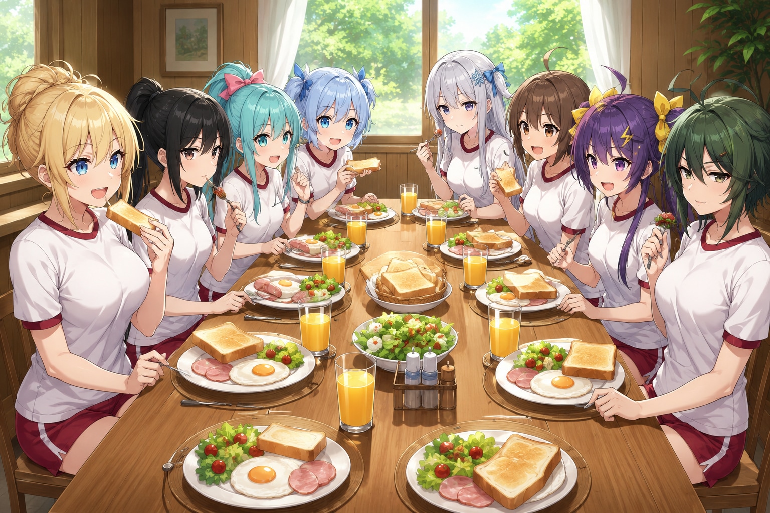 合宿中の食事風景