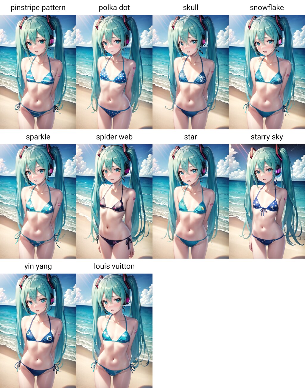 ミクさんで覚えておくビキニの柄④