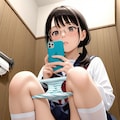 和式トイレとおさげ眼鏡女子 5枚目