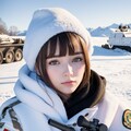 雪原の迷彩服と銃 2枚目