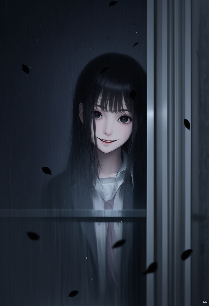 雨の中の少女