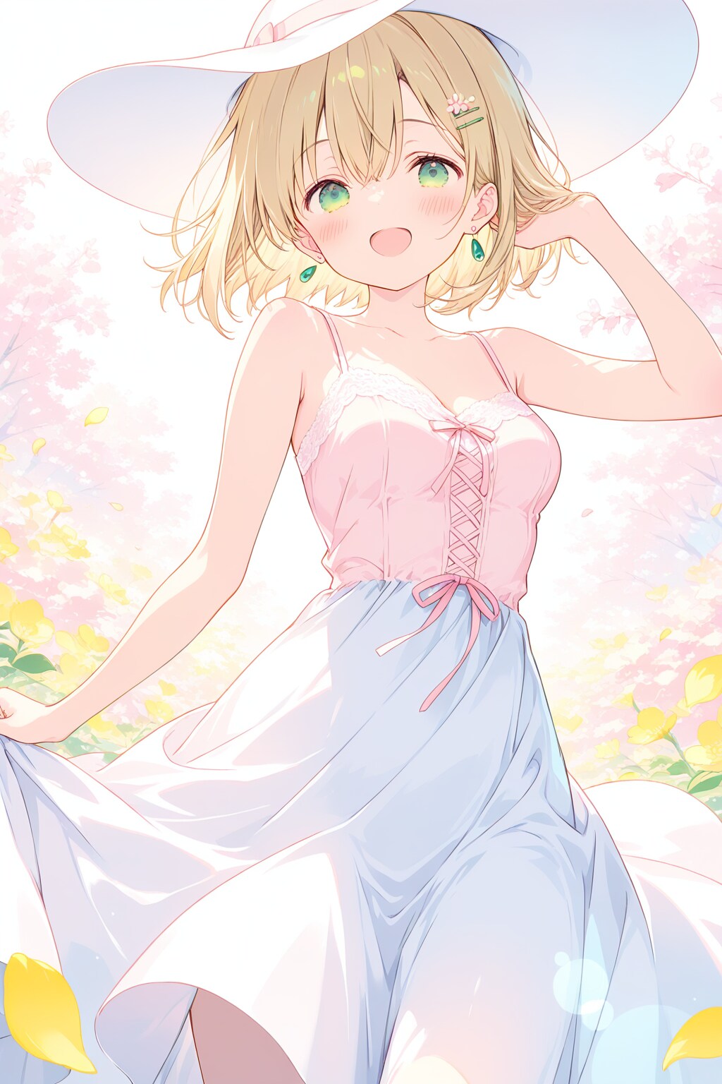キャミソールスカートのボブカット千鶴ちゃん | の人気AIイラスト・グラビア