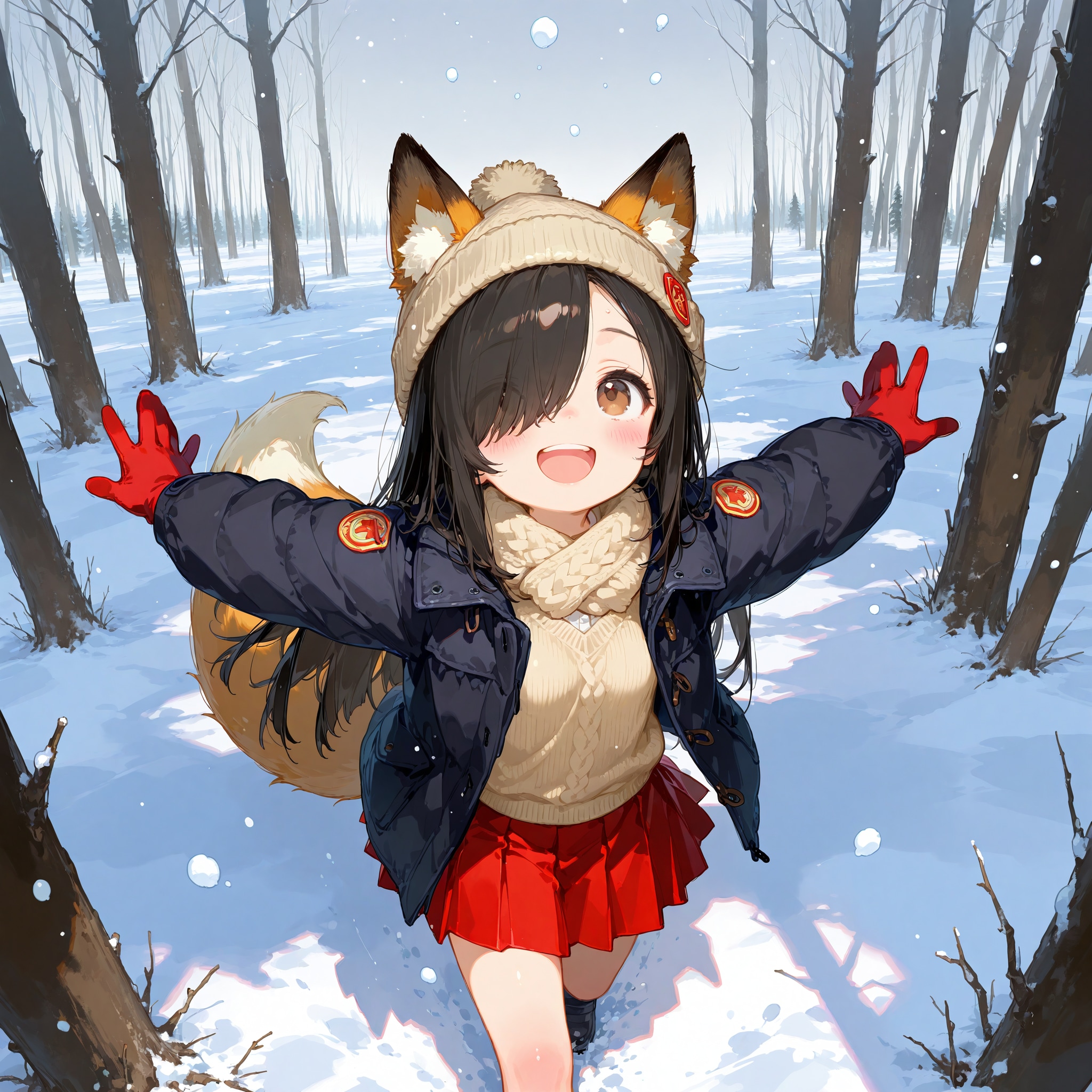 妖狐(アヤコ)ちゃんの雪遊び | の人気AIイラスト・グラビア