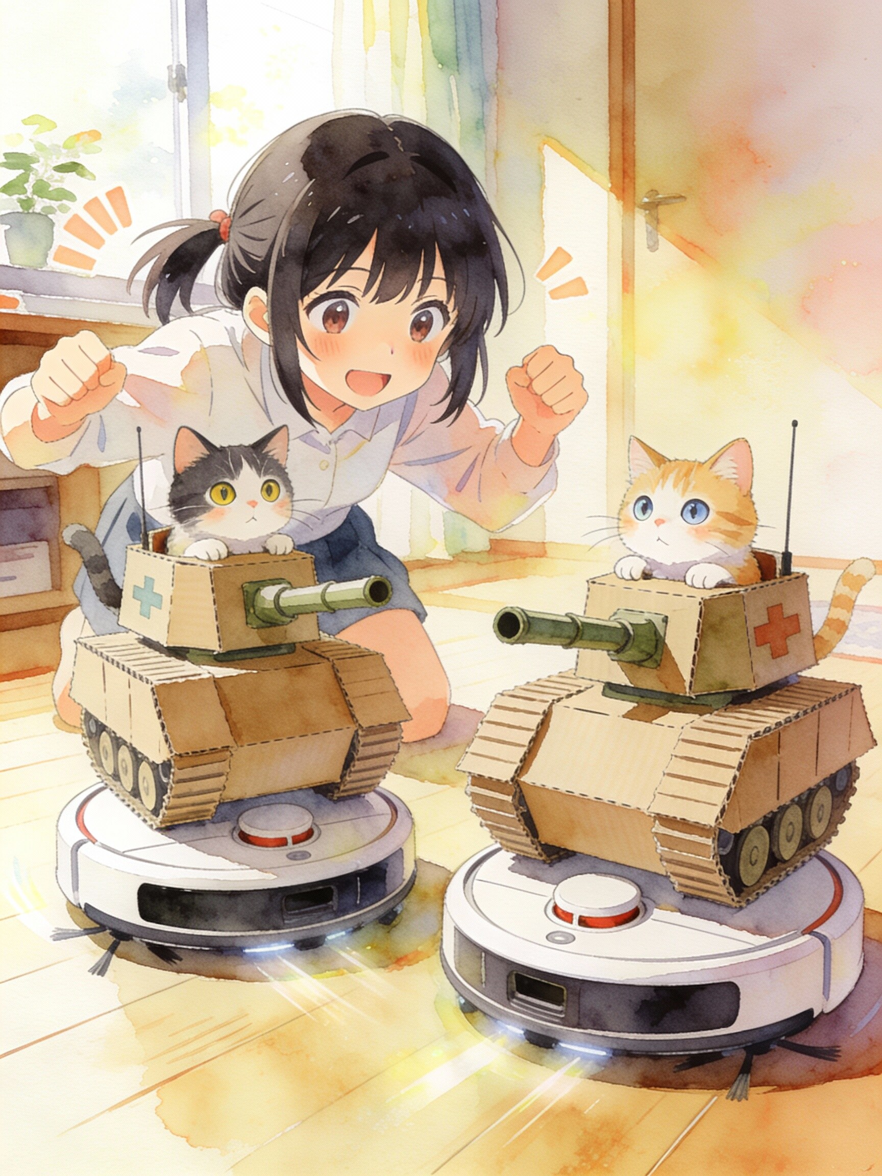 ルンバ猫と少女