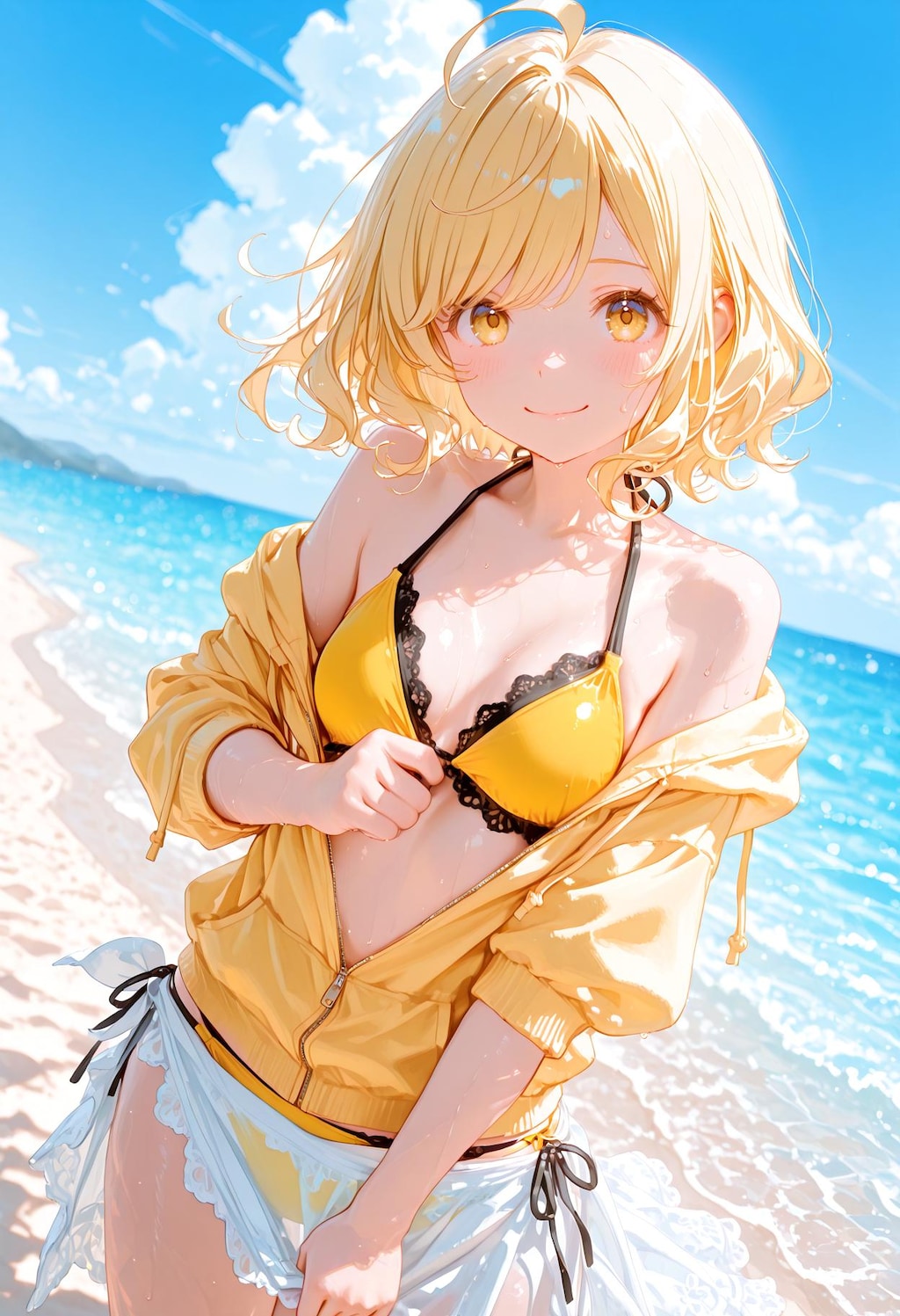 今日のために用意したビキニなんだ～ どう...かな...？