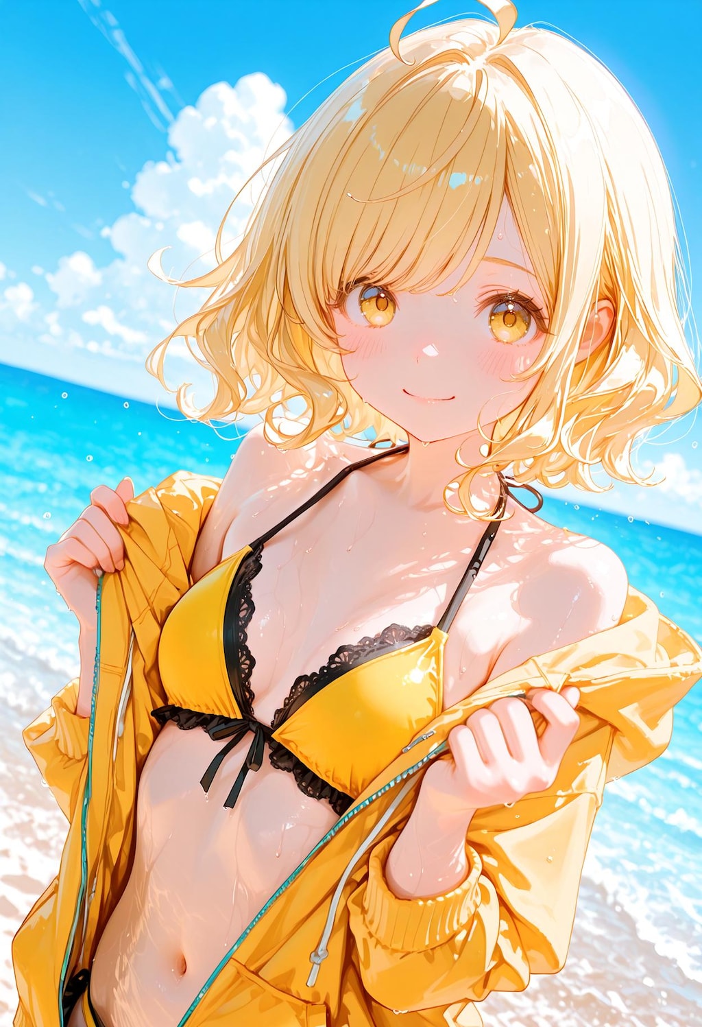 今日のために用意したビキニなんだ～ どう...かな...？