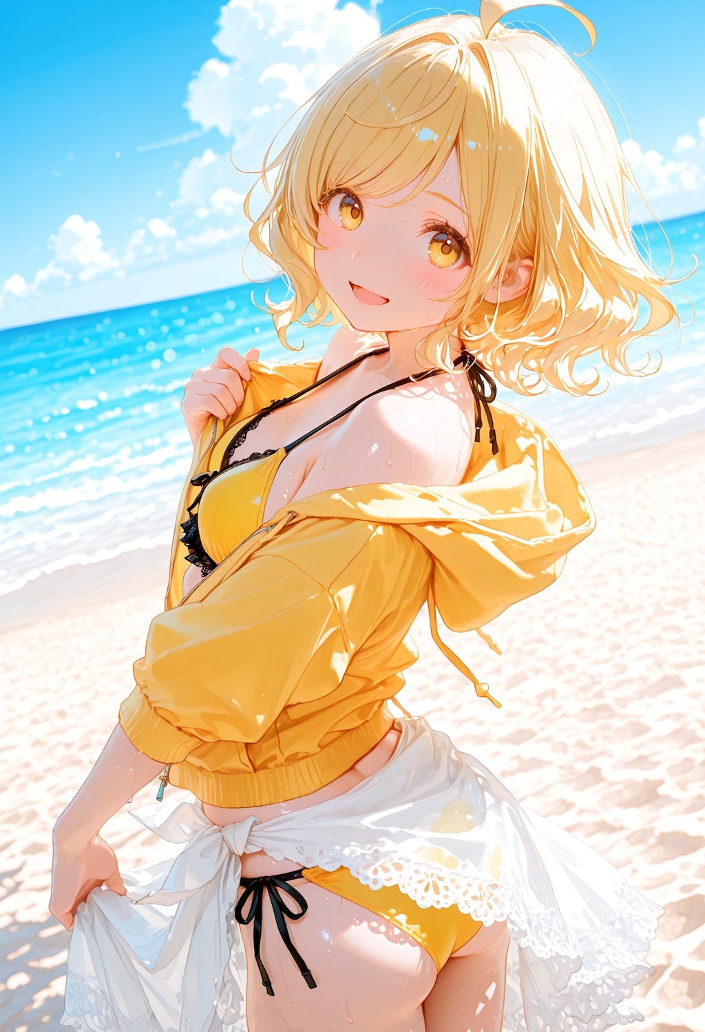 今日のために用意したビキニなんだ～ どう...かな...？