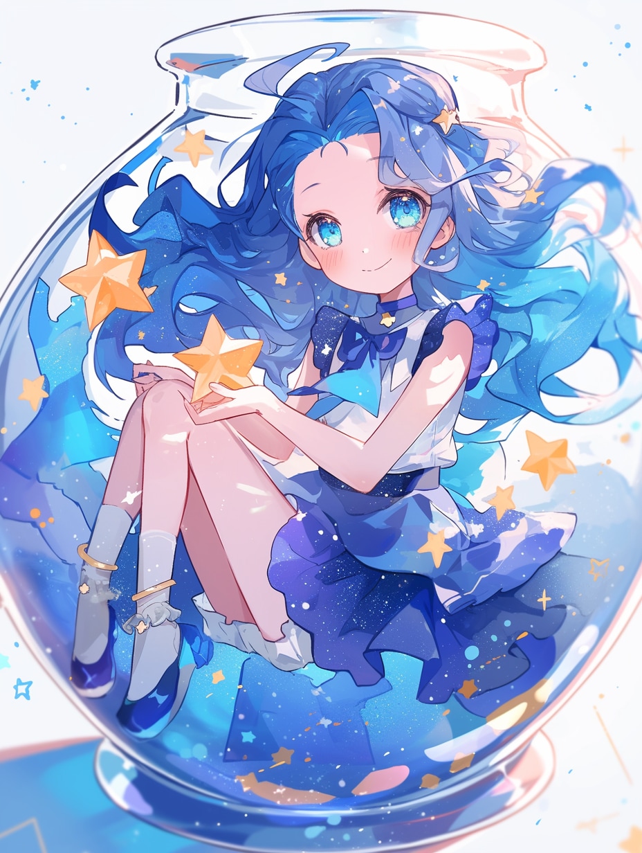 「瓶詰の少女」蒼12 | の人気AIイラスト・グラビア