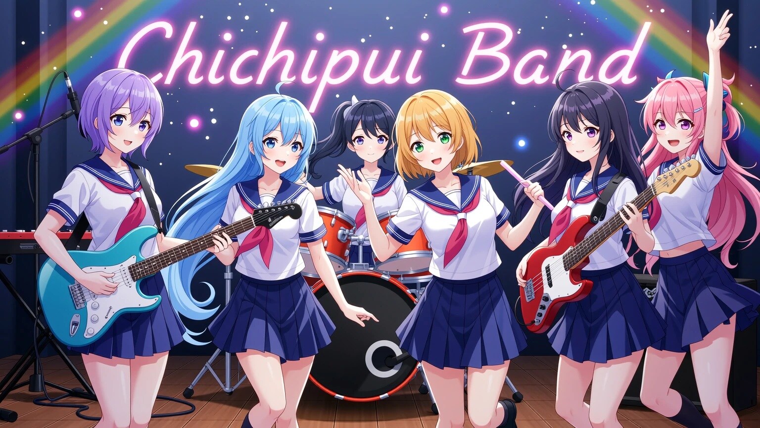SeaArt ちちぷいバンド！ | の人気AIイラスト・グラビア