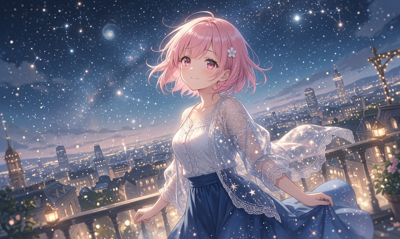 ピンクちゃん　星空🌌