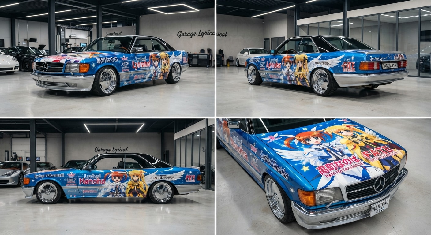 魔法少女リリカルなのは痛車メルセデスベンツクーペ | の人気AIイラスト・グラビア