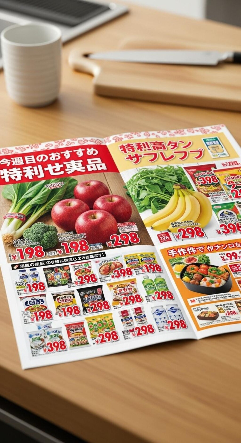 今日はスーパーのチラシを作ってもらった