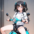 バイクに座る_LILY 3枚目