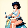 バイクに座る_LILY 2枚目