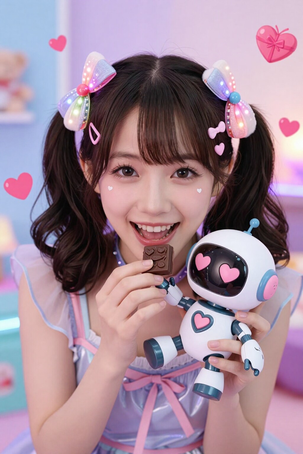 可愛いロボットと甘い一口