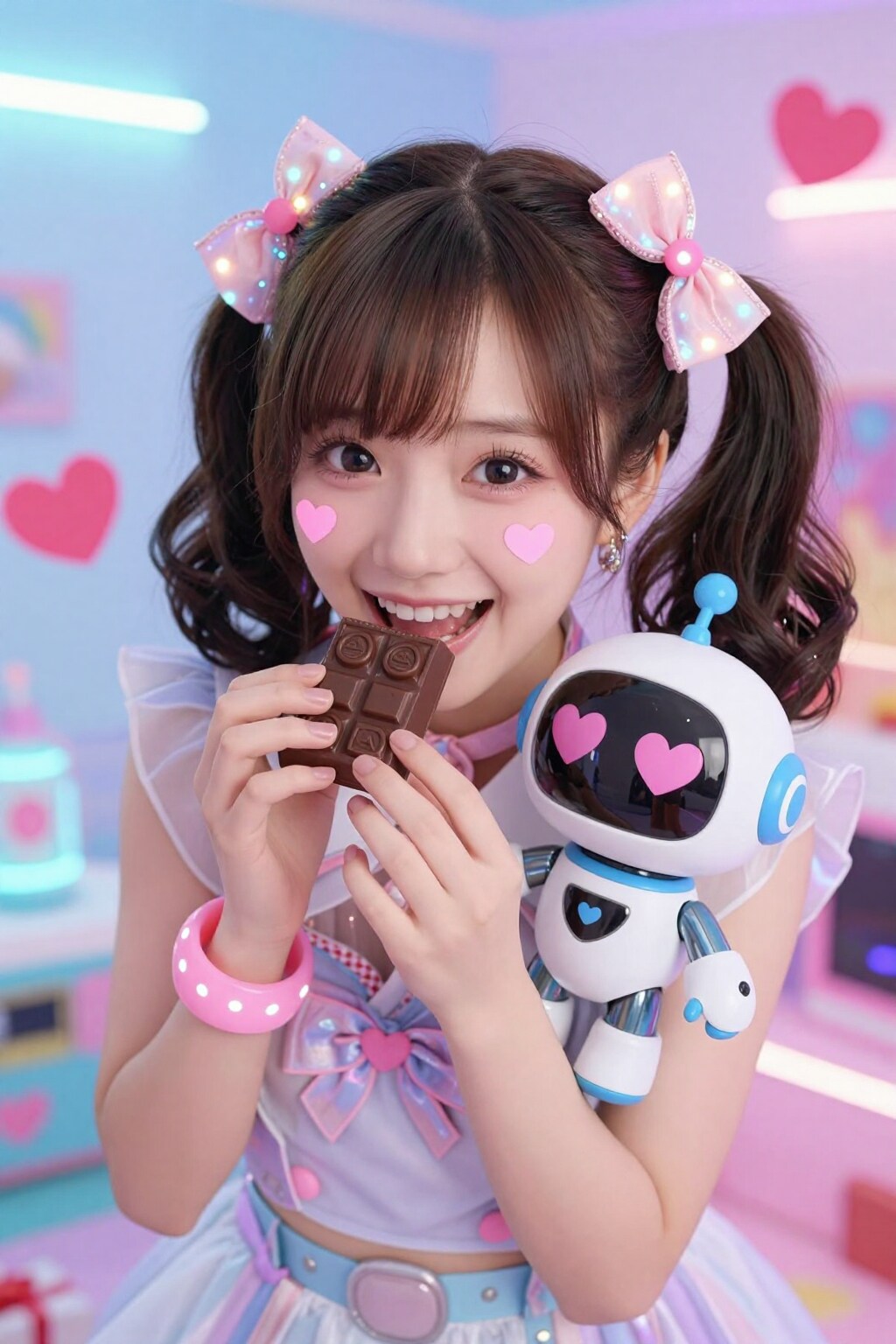 可愛いロボットと甘い一口