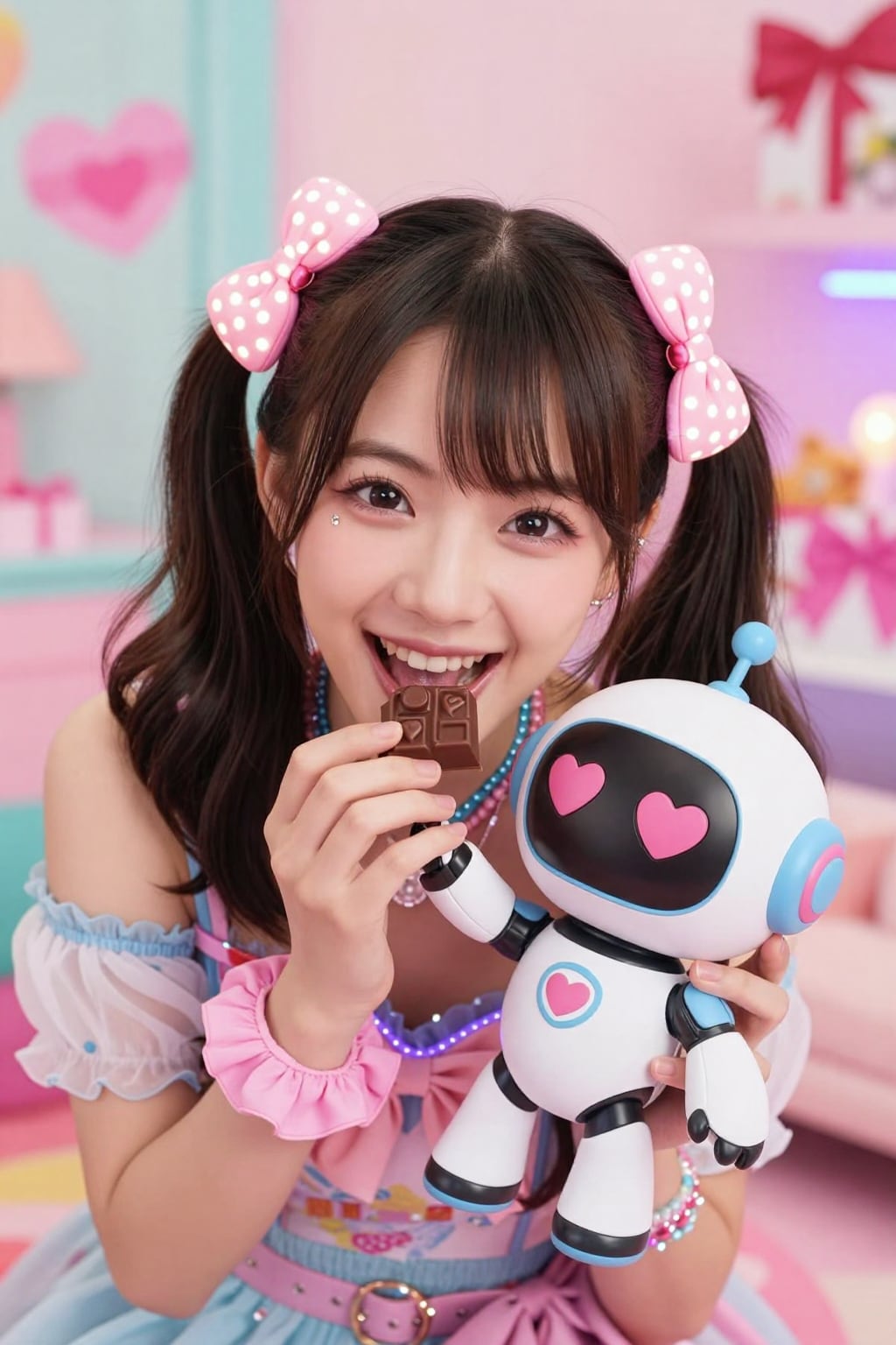 可愛いロボットと甘い一口