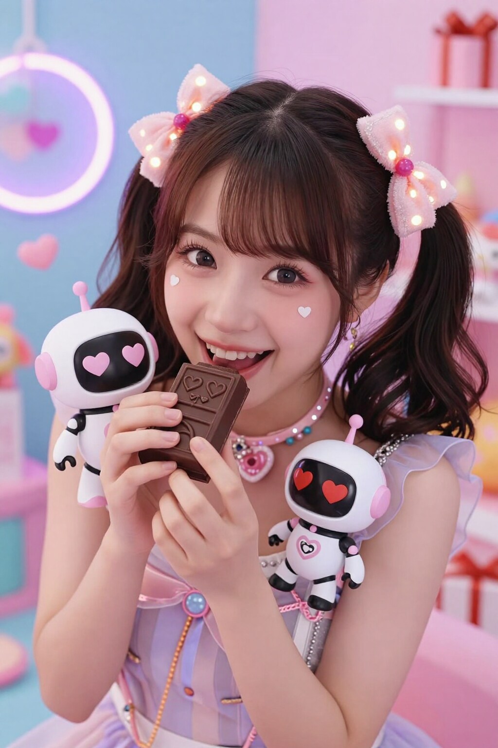 可愛いロボットと甘い一口