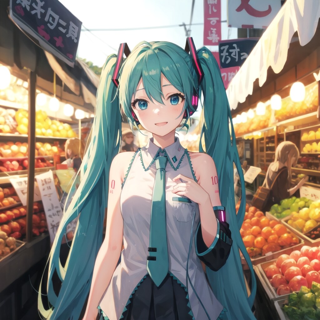 初音ミク、市場 | の人気AIイラスト・グラビア