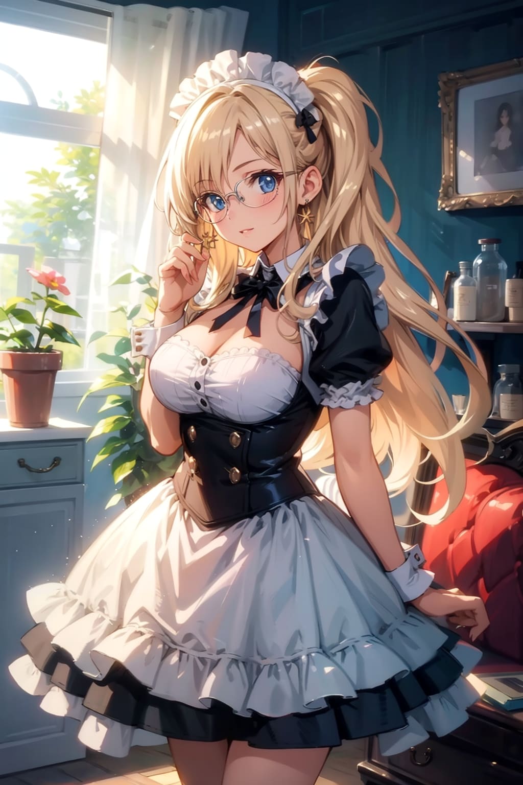 メガネ美少女メイド | の人気AIイラスト・グラビア