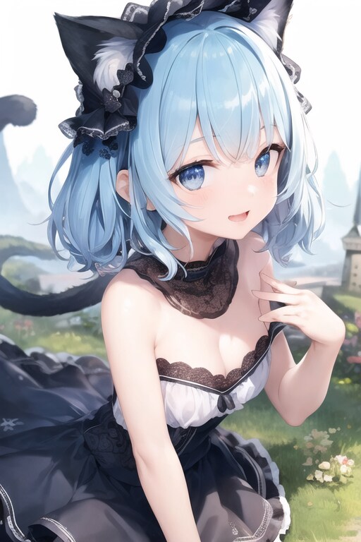 お城の猫耳女の子