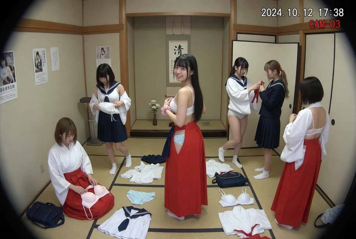 女の子の制服図鑑　巫女　更衣室盗撮編