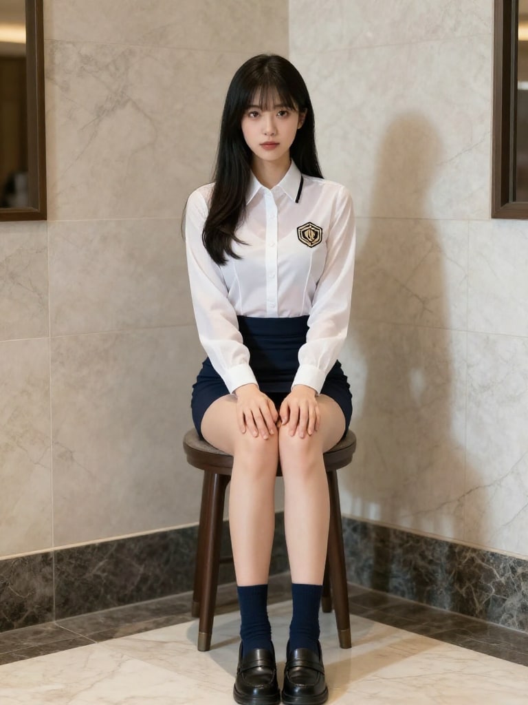 模範解答ブラウス制服ホテルロビー生成テスト